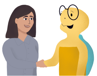 Illustration of a lady as a Recruiter interacting with candidates